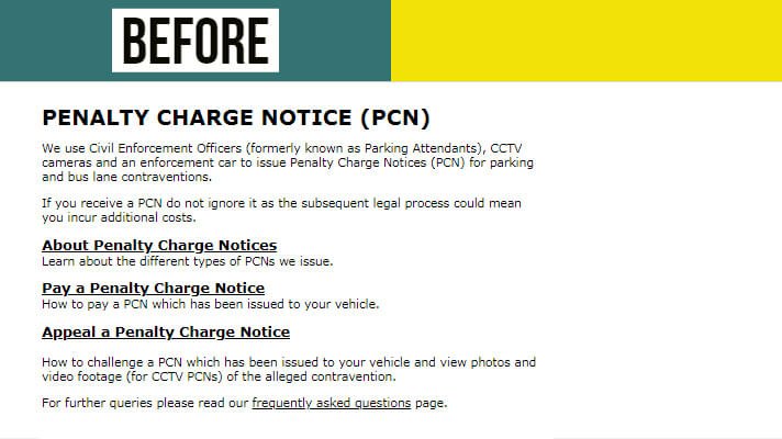Parking fine content example