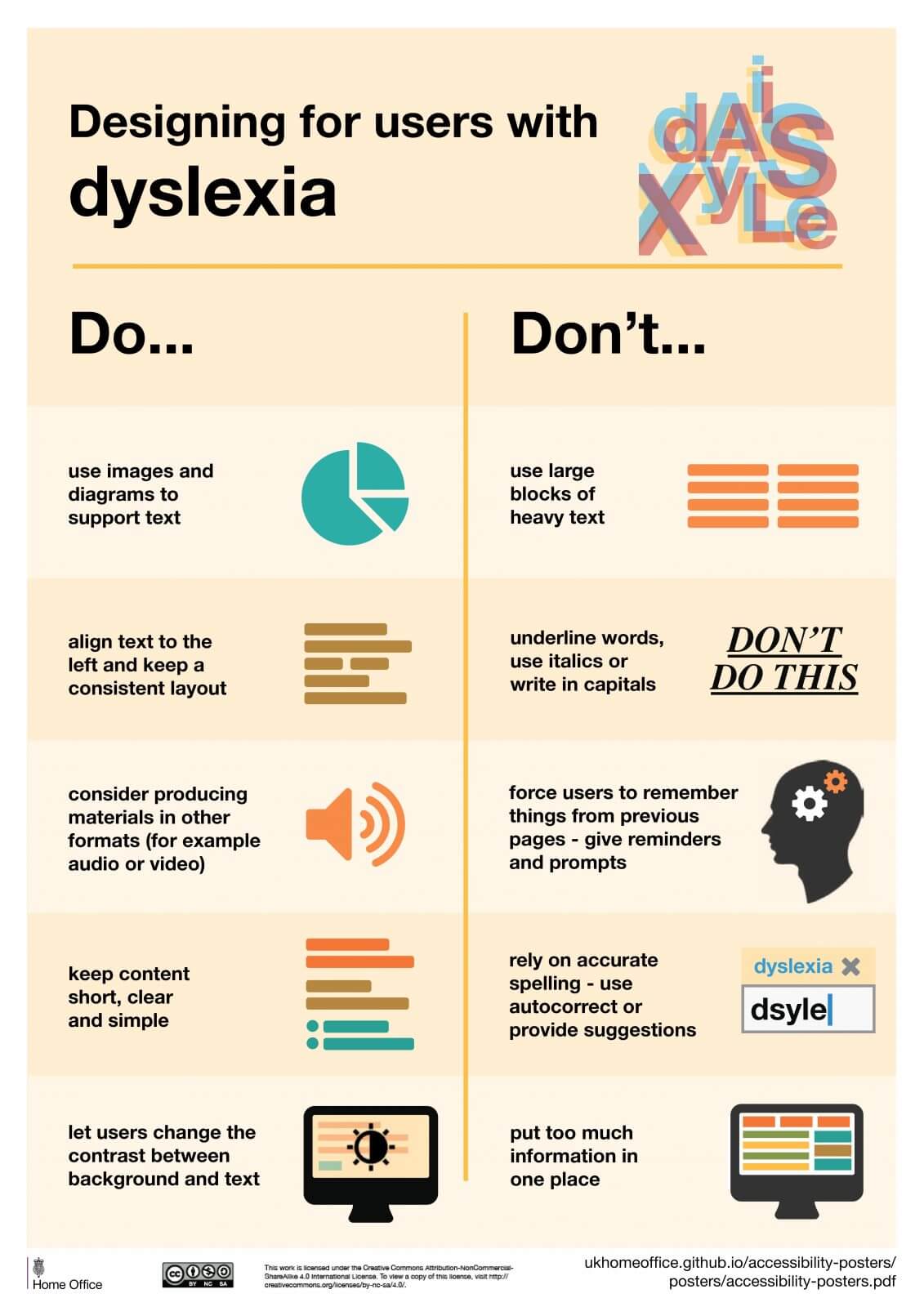 GOV.UK Designing For Users With Dyslexia