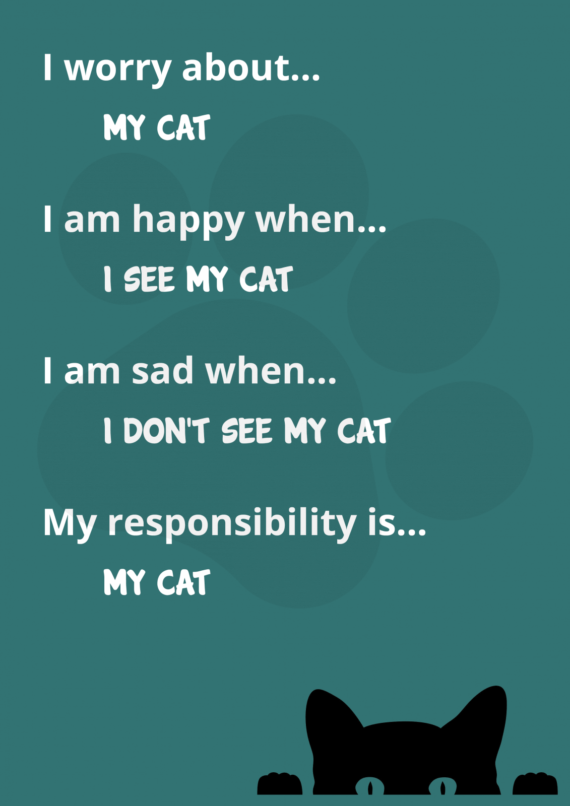 David Hodder - I Worry About My Cat Poster